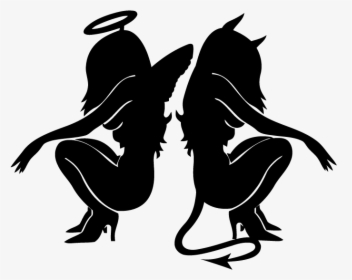Tattoo Devil Gemini Angel Demon, HD Png Download, Free Download