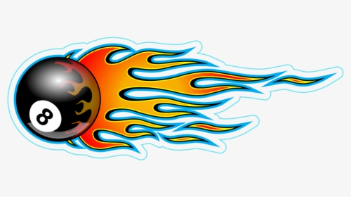Flaming 8 Ball Sticker, HD Png Download, Free Download