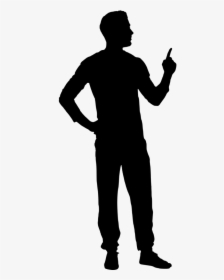 Man Pointing Black Silhouette Clipart , Png Download, Transparent Png, Free Download