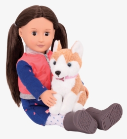 Leslie Sitting With Husky In Her Lap, HD Png Download, Free Download