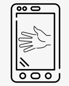 Icon Of Right Hand On Cellphone, Reaching For Handshake, HD Png Download, Free Download