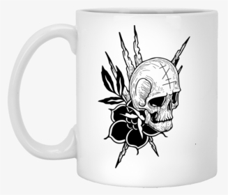 Classic Skull - Tattoos Art - 11 Oz - White Mug -, HD Png Download, Free Download