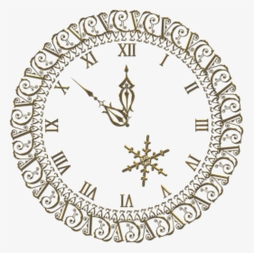 Image Library New Year Png Gold Clock Clipart, Transparent Png, Free Download