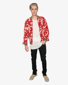 Justin Bieber Dressed In A Red Shirt Png Image, Transparent Png, Free Download
