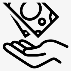 It"s A Logo Of A Hand On The Bottom With Money Falling - Refund Black And White, HD Png Download, Free Download