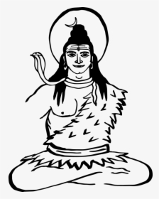 Shiva Drawing Black And White, HD Png Download, Free Download