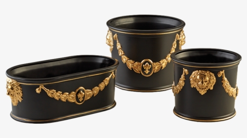 Round Cachepot Black & Gold, Small - Mottahedeh, HD Png Download, Free Download