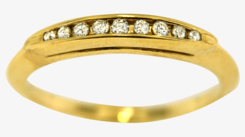 14k Gold Round Diamond Wedding Band - Engagement Ring, HD Png Download, Free Download