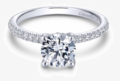 Engagement Ring Thin Band Diamonds, HD Png Download, Free Download