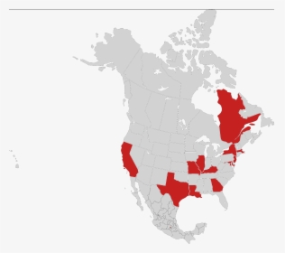 File - Sixflagslocations - Map Of North America 1867, HD Png Download, Free Download