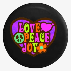 Love Peace Joy Heart Sign Heart Flower - 70's Peace And Love Poster, HD Png Download, Free Download
