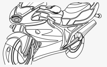 Impressive Motorbike Coloring Pages Spiderman Motorcycle - Motorbike Clipart Black And White, HD Png Download, Free Download