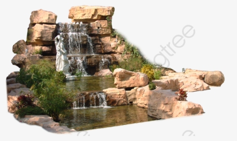 Waterfall - Waterfall With Pond Png, Transparent Png, Free Download