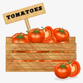 Crate Of Vegetables, Tomato, Wooden Box - Plum Tomato, HD Png Download, Free Download