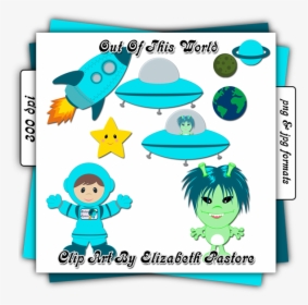 Outer Space Clip Art In Blue Includes 9 Images - Clip Art, HD Png Download, Free Download