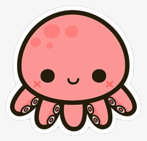 Octopus Cute Tentacles Pink Kawaii Smile Animal Nature - Sticker Cute, HD Png Download, Free Download