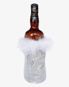 Frilly Glitter Wine Bottle Koozie - Liqueur, HD Png Download, Free Download
