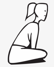 Collection Of Free Hawk Drawing Rough Legged Download - Girls Sitting Cross Legged Drawing, HD Png Download, Free Download