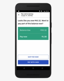 Mobile Interface Payment Due - Pay With Cash On Uber Eats, HD Png Download, Free Download