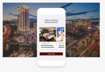 Caesars Site On Iphone Mock-up With Backdrop Of The - Caesars Palace Las Vegas, HD Png Download, Free Download