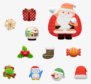 Christmas Icons, Santa Claus, Candy, Snowglobe, Gifts, HD Png Download, Free Download