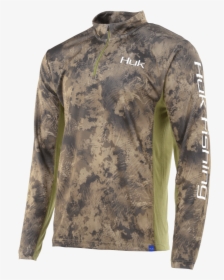 Huk Icon X Camo 1/4 Zip"  Class= - Long-sleeved T-shirt, HD Png Download, Free Download