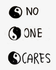 Drawing Text Ying Yang One No Cares Placetobefreeart - Poster, HD Png Download, Free Download