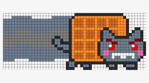 Anti Nyan Cat Perler Bead Pattern / Bead Sprite - Excel Art Nyan Cat, HD Png Download, Free Download