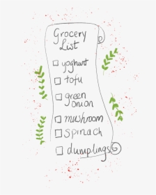 Grocery List Illustration With Shopping Items - Handwriting, HD Png Download, Free Download