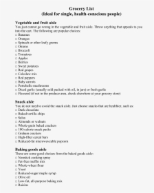 Printable Grocery List Main Image - Biology 1m03 Tutorial, HD Png Download, Free Download