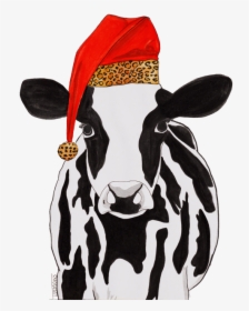 Cow With Christmas Hat, HD Png Download, Free Download