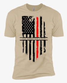 Ngl Tattered Red Line Flag Premium Short Sleeve T-shirt - T-shirt, HD Png Download, Free Download