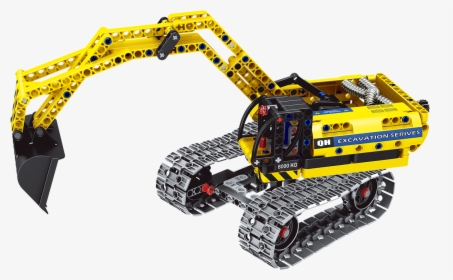 2 In 1 Diy Construction Truck Transformer Robot City - Lego Excavator Robot, HD Png Download, Free Download