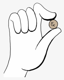 50 Cent Sign Clipart - Cartoon Hand Holding Penny, HD Png Download, Free Download