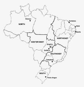 Line Map Of Brazil, HD Png Download, Free Download