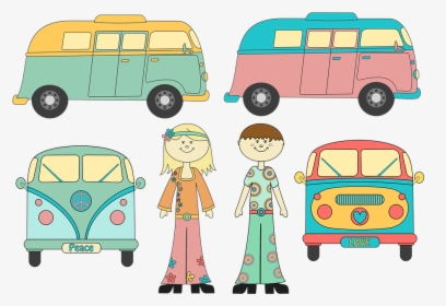 Camper Van, Hippy, People, Girl, Boy, 60"s - Compact Van, HD Png Download, Free Download