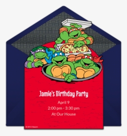 Boy Birthday Party Invitation Ninja Turtles, HD Png Download, Free Download