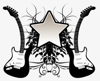 Star Material Guitar Vector Five-pointed Deformation - Guitar Vector, HD Png Download, Free Download