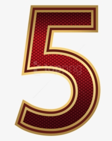 Red Clipart Number Five - 5 Number In Gold Png, Transparent Png, Free Download