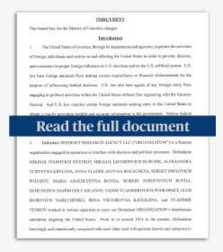 Indictment Of 13 Russians, HD Png Download, Free Download
