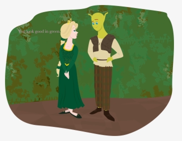 Princess Fiona And Shrek From Shrek - Illustration, HD Png Download, Free Download