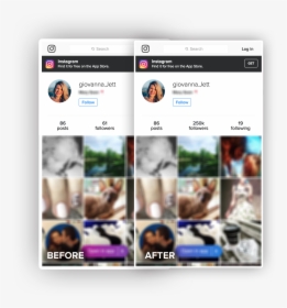 Instagram Follower Before And After , Png Download - Igfollowershack Pw, Transparent Png, Free Download