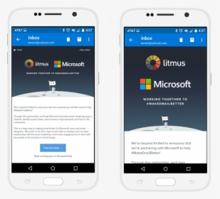 Email Rendering In The Outlook Android App Before And - App Design Support, HD Png Download, Free Download