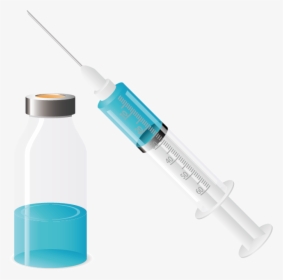And Tinzaparin Enoxaparin Sodium Needle Medicine Vector - Syringe And Vial Cartoon, HD Png Download, Free Download
