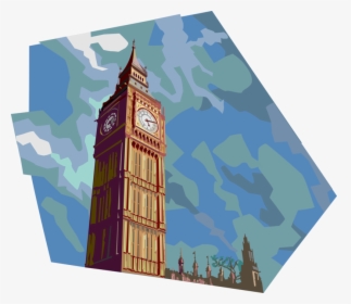 Vector Illustration Of Big Ben Clock Tower Tourism - Big Ben Londres Vector Png, Transparent Png, Free Download