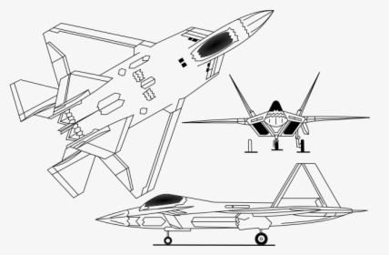 F 22 Raptor 3 View - F 16 Fighting Falcon Delta, HD Png Download, Free Download