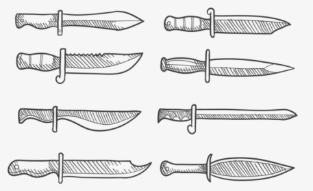 Hand Drawn Bayonet - Knives Drawing, HD Png Download, Free Download