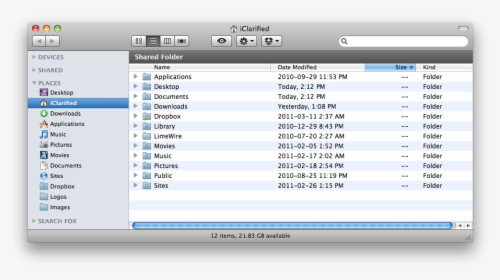 How To Display Folder Size In Mac Os X Finder - Os X Leopard Scrollbar, HD Png Download, Free Download
