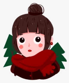 Winter Character Illustration Girl Png And Psd - Cartoon, Transparent Png, Free Download
