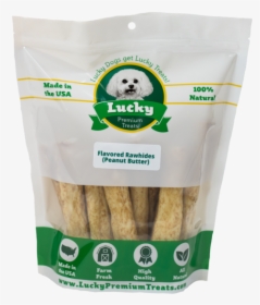 Lucky Premium Treats Peanut Butter Flavored Rawhide - Dog Food, HD Png Download, Free Download